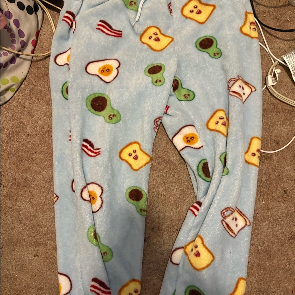 Refuge Kids Pajama Bottoms - Blue with Avocado and Toast Print